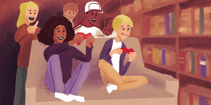 Bilde/illustrasjon for Fredagsspilling på Fana bibliotek Fredagsspilling på Fana bibliotek
